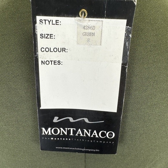 New Montana Clothing Company Double Breasted Green Military Knit Jacket Size S - Picture 7 of 8